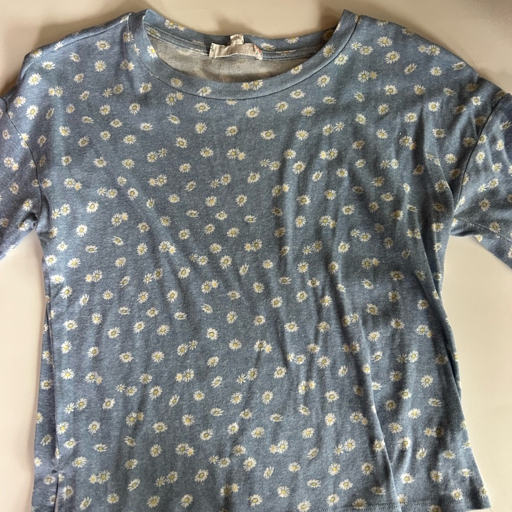 Blue Floral Print T-Shirt